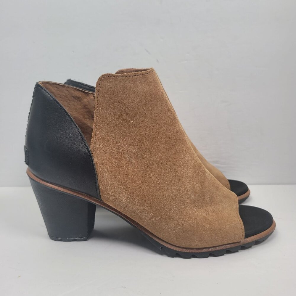 Sorel Nadia Women's Brown Heeled Open Toe Boots NL2843-224 US Size 9.5